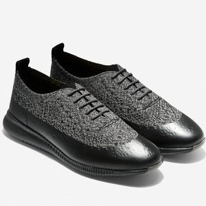 COLE‎ HAAN 2.ZERØGRAND Wingtip Women's Black-Stormcloud Stitchlite Size 8½ 8.5 B